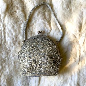 Silver evening bag